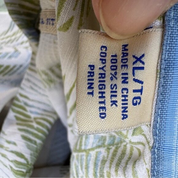 Tommy Bahama Vintage Silk Mens Tropical Leaf Print Athleisure Button-Up Shirt L - Picture 10 of 10